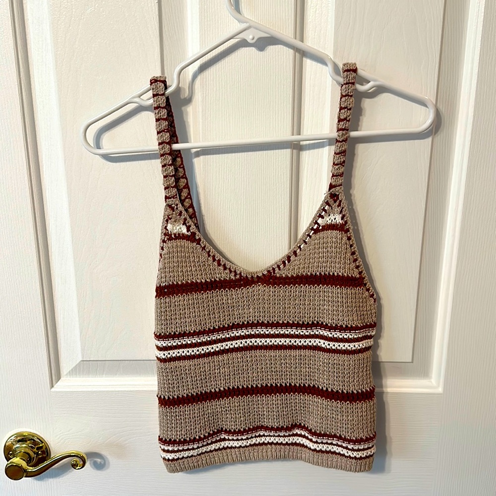 American Eagle Cropped Crochet Tank